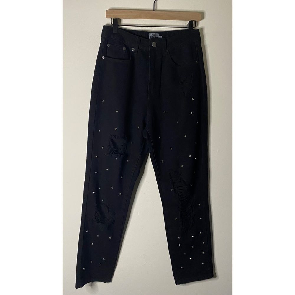 The Rockn Rev Black Ripped Studded Boyfriend Jeans